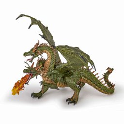 Figurina dragon cu 2 capete Papo, pictata manual, 19,5 cm