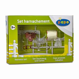 Set harnasament pentru calarie Papo, accesorii pentru cai si figurine 3+ ani