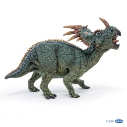 Figurina dinozaur Styracosaurus verde Papo, pictata manual