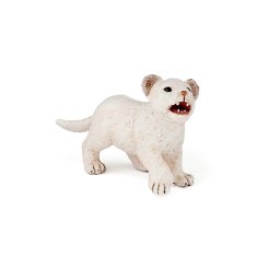 Figurina Papo Pui de Leu Alb, realista, pictata manual, 6,3 cm