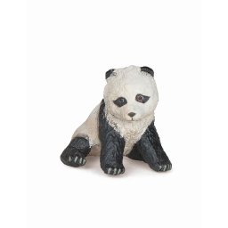 Figurina Papo pui de panda in sezut, pictata manual, 3.6 cm