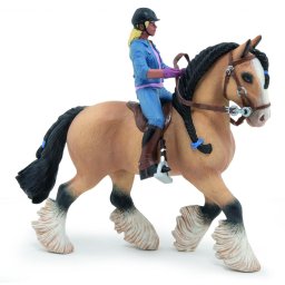 Figurina Papo cal Tinker cu calareata, pictata manual, 3+ ani