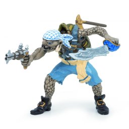 Figurina Papo Pirat Testoasa Mutanta, pictata manual, 3 arme