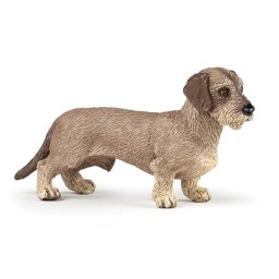 Figurina catel Teckel Papo realista, pictata manual, 8 cm