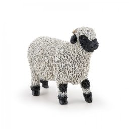 Figurina Papo oaie din Valais cu nas negru, pictata manual, 8 cm