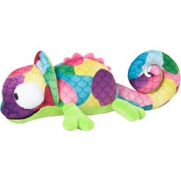 Jucarie de plus Cameleon 40 cm, multicolor, moale si pufos
