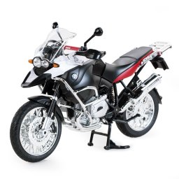 Motocicleta metalica BMW R1200 GS alba, scara 1:9, Rastar