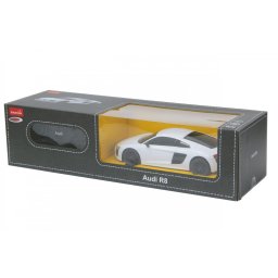 Masina cu telecomanda Audi R8 alba, scara 1:24, 2.4 GHz, Rastar