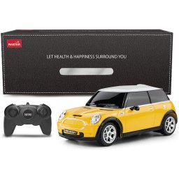 Masina cu telecomanda Mini Cooper galbena, scara 1:24, 2.4 GHz
