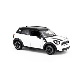 Macheta auto Mini Cooper alb din metal, scara 1:24, Rastar