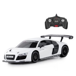 Masina cu telecomanda Audi R8, scara 1:18, alba, 2.4 GHz