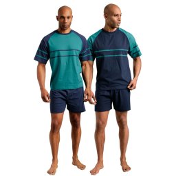 LE JOGGER Pijama scurtă albastru marin / verde petrol