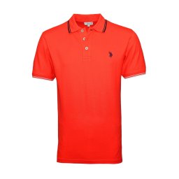 U.S. POLO ASSN. Tricou 'Barney' albastru închis / gri deschis / roșu intens
