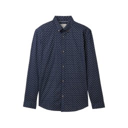 TOM TAILOR DENIM Cămașă bleumarin / alb