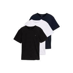 TOM TAILOR Tricou bleumarin / negru / alb