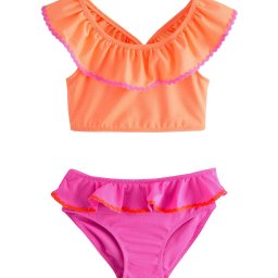 Next Costum de baie două piese portocaliu / roz / roșu