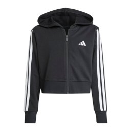 ADIDAS SPORTSWEAR Bluză cu fermoar sport 'Essentials' negru / alb