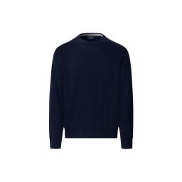 Hackett London Pulover albastru închis / maro caramel