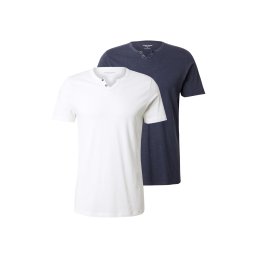 JACK & JONES Tricou 'JJESPLIT' bleumarin / alb
