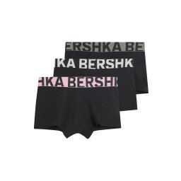 Bershka Boxeri gri piatră / roz / negru / alb