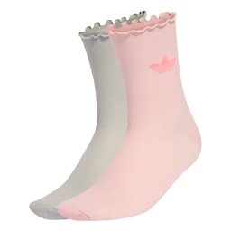 ADIDAS ORIGINALS Șosete 'Ruffle 2 Pairs' gri / roz