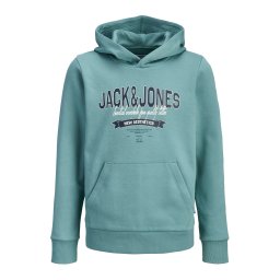 Jack & Jones Junior Bluză de molton albastru noapte / cyan / negru / alb
