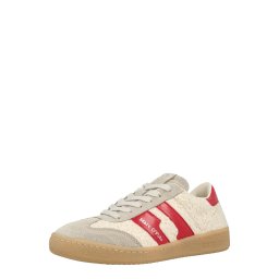 Marc O'Polo Sneaker low 'Court' gri taupe / roșu / alb natural