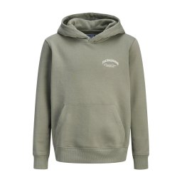 Jack & Jones Junior Bluză de molton 'JJEBrandes' pământiu / alb