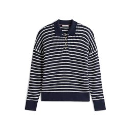 Tommy Hilfiger Curve Pulover albastru închis / alb