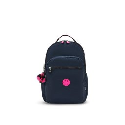 KIPLING Rucsac 'Seoul Lap' albastru închis / roz neon