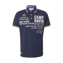 CAMP DAVID Tricou bleumarin / portocaliu deschis / alb