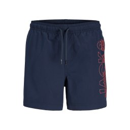 Jack & Jones Junior Șorturi de baie 'JPSTMaui Wave' bleumarin / roșu ruginiu