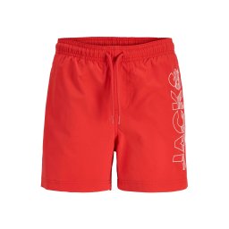 Jack & Jones Junior Șorturi de baie 'JPSTMaui Wave' roșu / alb
