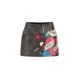 Ed Hardy Fustă 'Ewige Liebe' azur / cyan / roșu pepene / negru