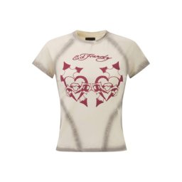 Ed Hardy Tricou bej deschis / roșu