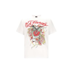 Ed Hardy Tricou verde iarbă / roșu / alb