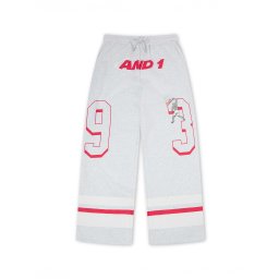 AND1 Pantaloni gri deschis / roșu / alb