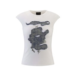 Ed Hardy Tricou 'Life Before Honor' albastru denim / alb