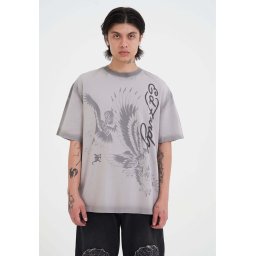 Ed Hardy Tricou 'Eagles In Attack' gri