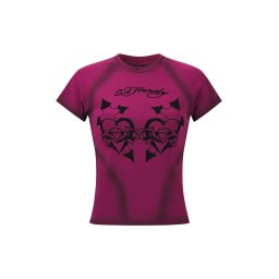 Ed Hardy Tricou lila / negru