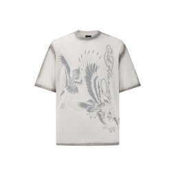 Ed Hardy Tricou gri deschis / alb