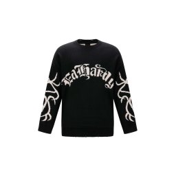 Ed Hardy Pulover 'Intarsien Tattoo Drache' negru / alb lână