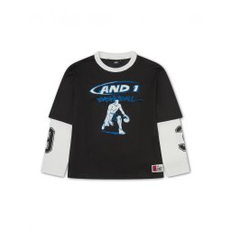 AND1 Tricou turcoaz / negru / alb
