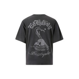Ed Hardy Tricou 'Schlange und Schädel' gri / gri metalic