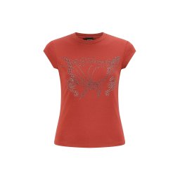 Ed Hardy Tricou 'Schmetterlings' roșu ruginiu