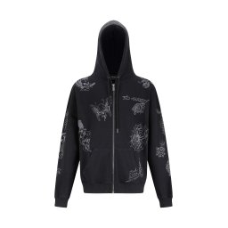 Ed Hardy Hanorac 'Tattoo Club' gri / negru / alb
