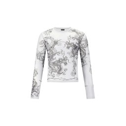 Ed Hardy Tricou 'Schlange und Drache' gri deschis / negru