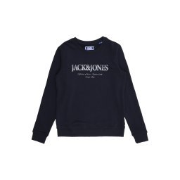 Jack & Jones Junior Bluză de molton 'JJDevin Daytona' albastru închis / alb