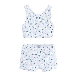 Next Costum de baie două piese albastru / alb