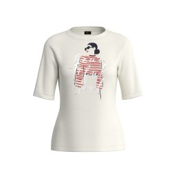 s.Oliver BLACK LABEL Tricou roșu / negru / alb / alb natural